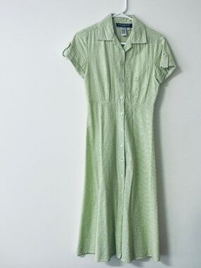 J. G. Hook Seersucker Midi Dress Size 2P